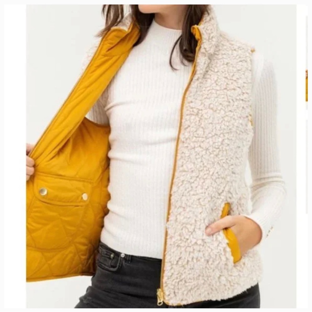 Yellow reversible Sherpa vest